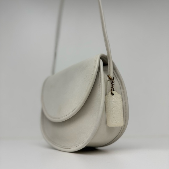 COACH VINTAGE Casey Bag in Bone White with Green Scarf - Picture 7 of 15